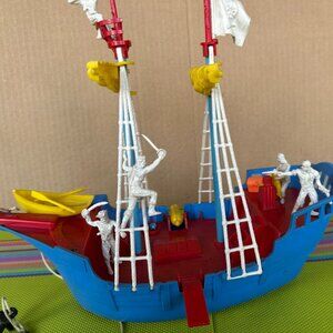Vintage 1950s Ideal Pirate Ship Playset